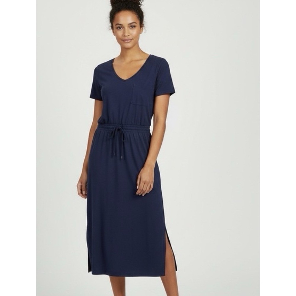 Boden Navy V-Neck Midi Dress